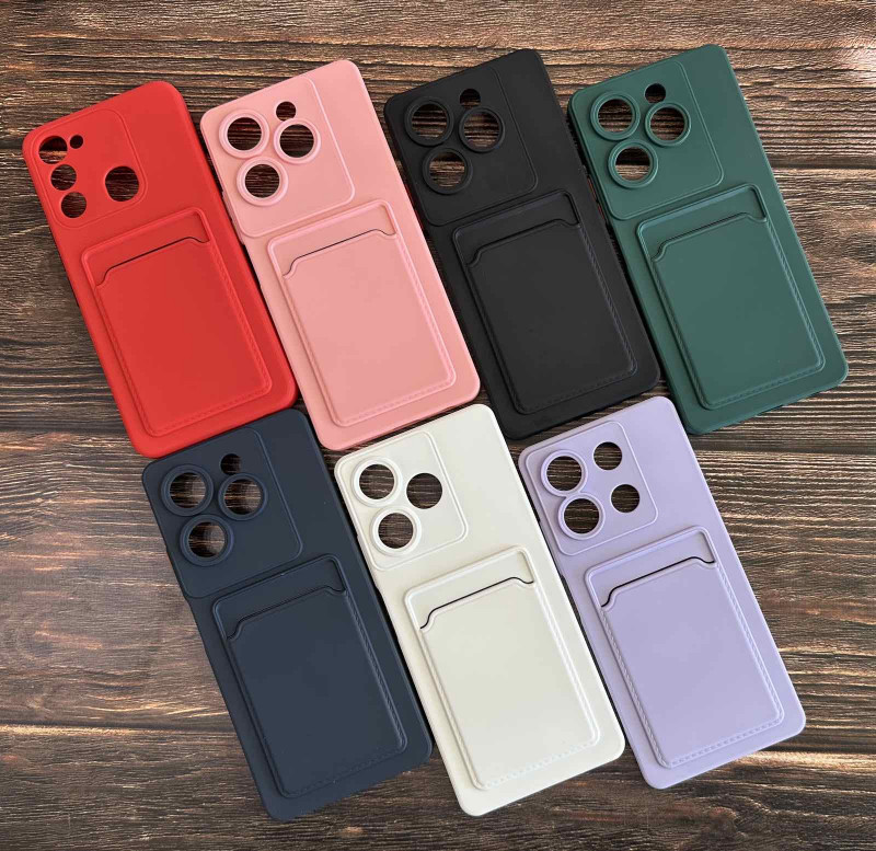 Накладка для XIAOMI Redmi Note 13, с визитницей, изумруд