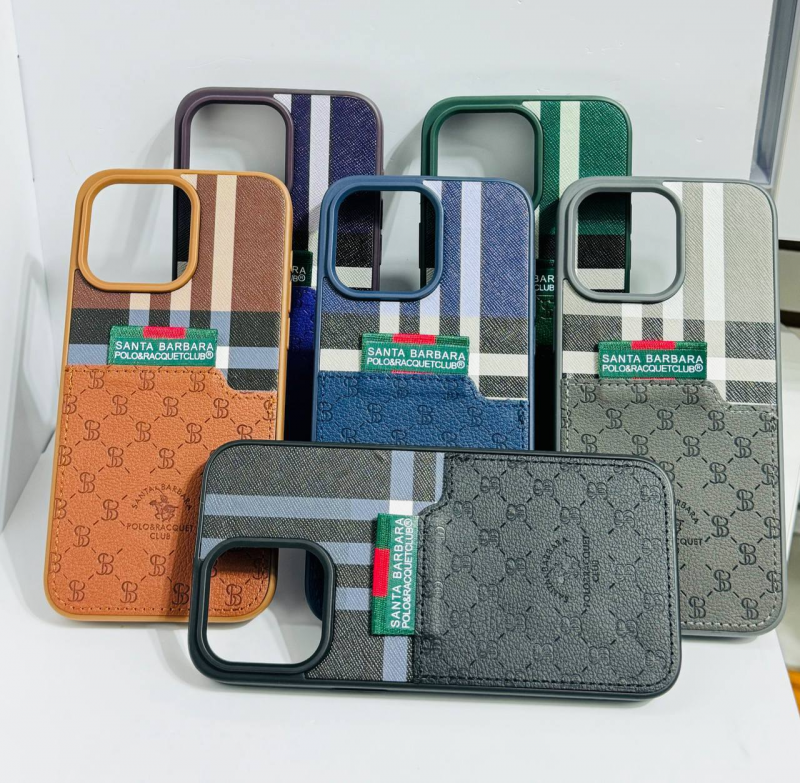 Накладка для Apl IPh 15 Pro, SB с кармашком, коричневый