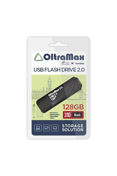 Флеш-накопитель 128Gb OltraMax 230, USB 2.0, чёрный