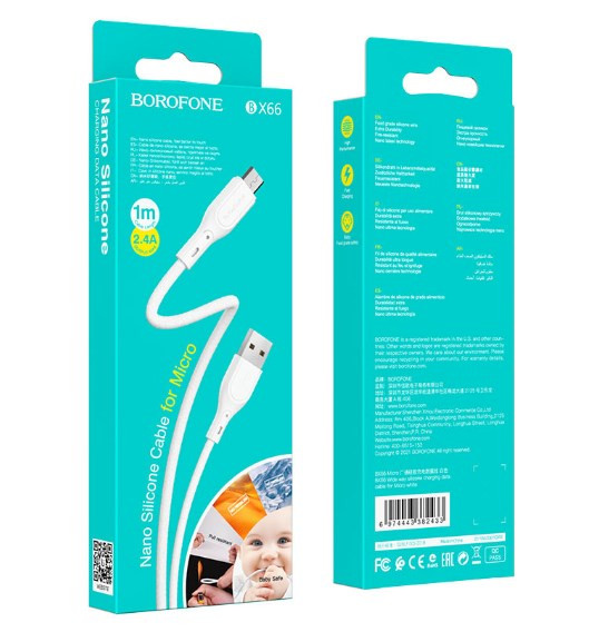 USB кабель для Micro BOROFONE BX66, 2.4А, 1 м