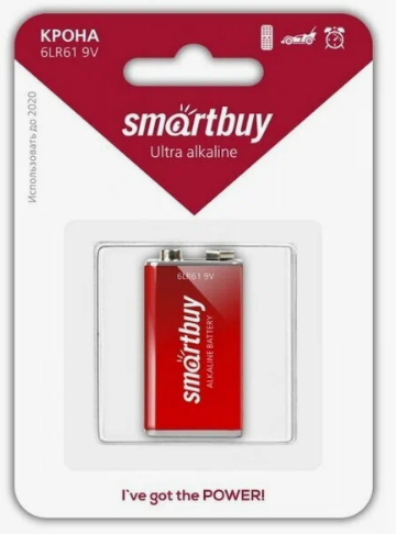 Батарейка Крона Smartbuy 6LR61 алкалиновая