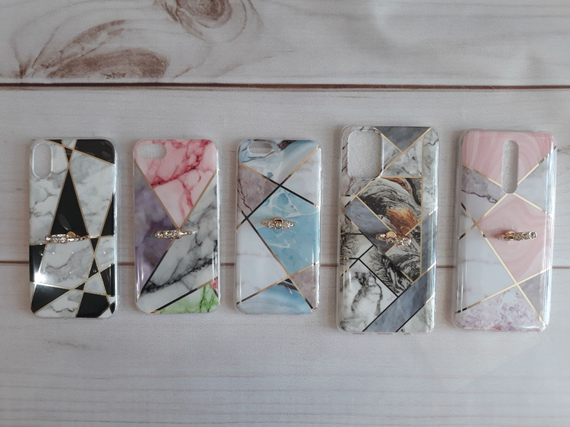 Накладка для SAMSUNG A415F A41, геометрия с кольцом