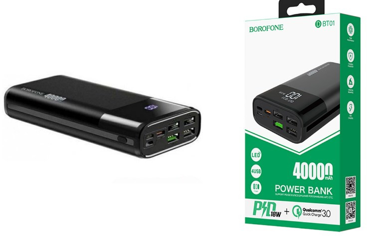 Внешний аккумулятор BOROFONE DBT01, Fast charger power bank 40000 mAh