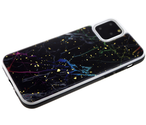Накладка для HUAWEI Honor 10i/P Smart+ (2019), Мрамор с крошкой, черный