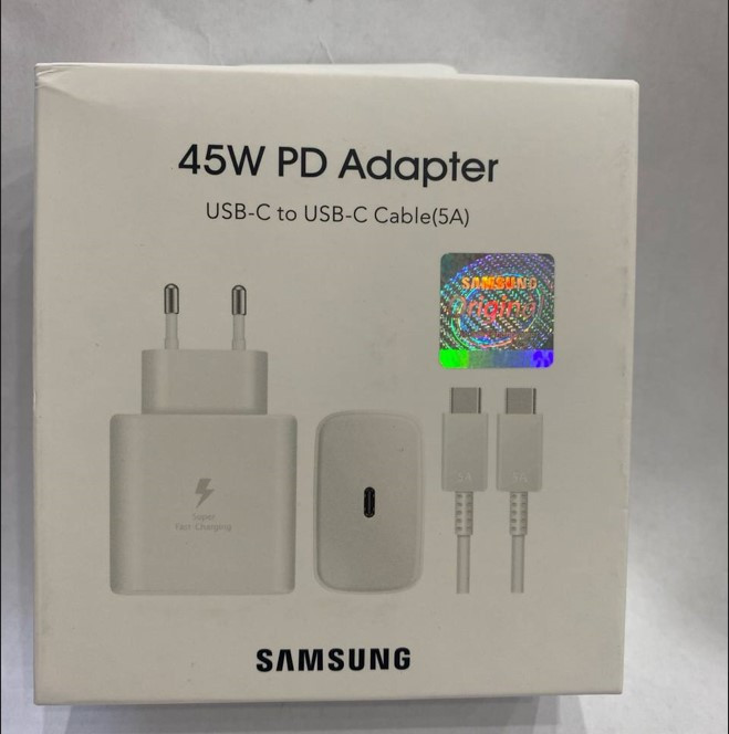 СЗУ USB C 45w с кабелем Type-C на Type-C