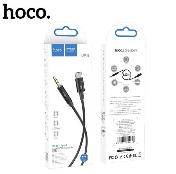 Кабель AUX HOCO UPA19, AUX Jack 3.5 (m) - Type-C (m), 1 м