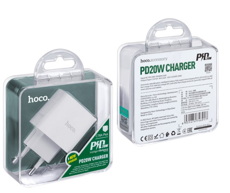 СЗУ HOCO C76A Plus,  PD 20W, 3А