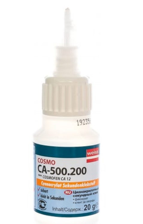 Клей секундный хозяйственный Cosmofen CA12, COSMA CA-500.200  20gr