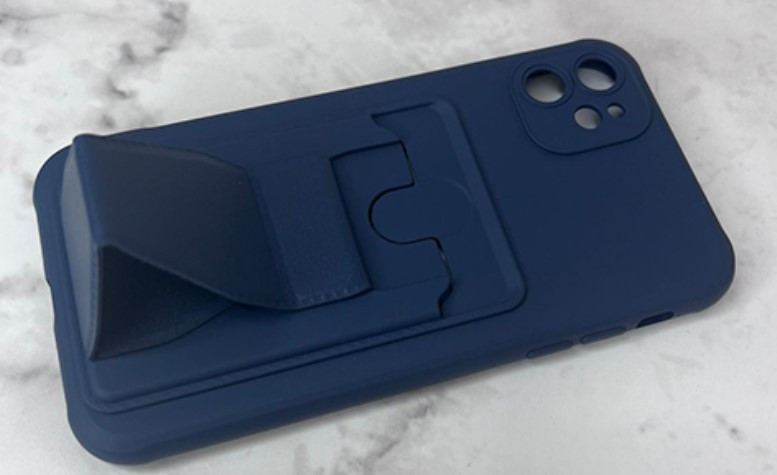 Накладка для XIAOMI Redmi 13C POCO C65, с визитницей, магнитный с подставкой, синий