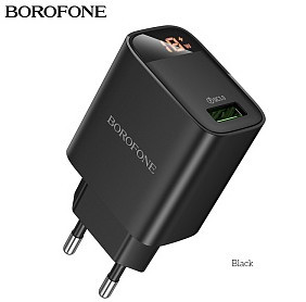 СЗУ BOROFONE BA95 1USB 3.0A QC3.0 18W быстрая зарядка с цифровым дисплеем