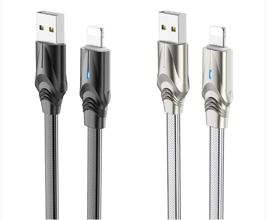 USB кабель для Lightning BOROFONE BU12, Synergy, 2.4А, 1.2 м