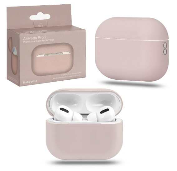 Чехол Airpods Pro 2, Silicon Case, пудра