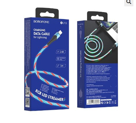 USB кабель для Lightning BOROFONE BU19 Streamer, 2.4A, 1м