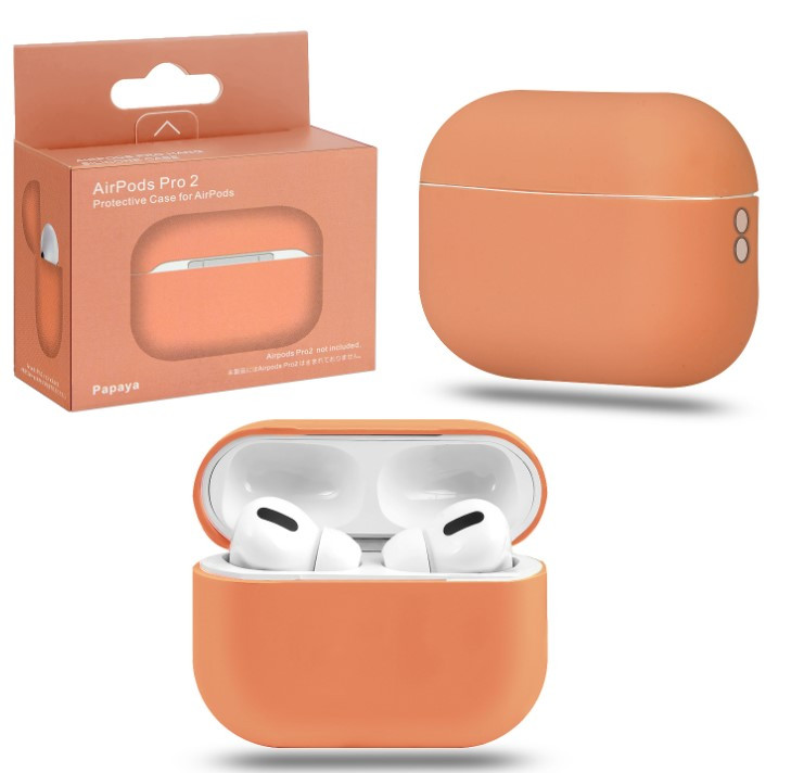 Чехол Airpods Pro 2, Silicon Case ,папая
