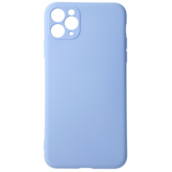 Накладка для Apl IPh 11, SILICONE COVER Soft-touch с защитой камеры, бело голубой