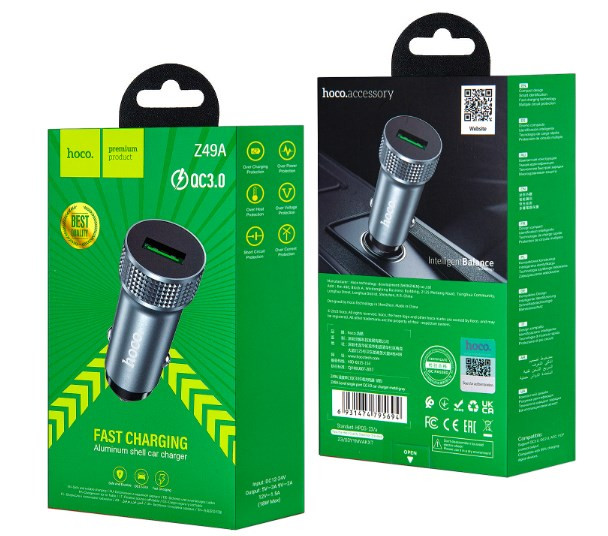 АЗУ HOCO Z49A, USB 3A 18W