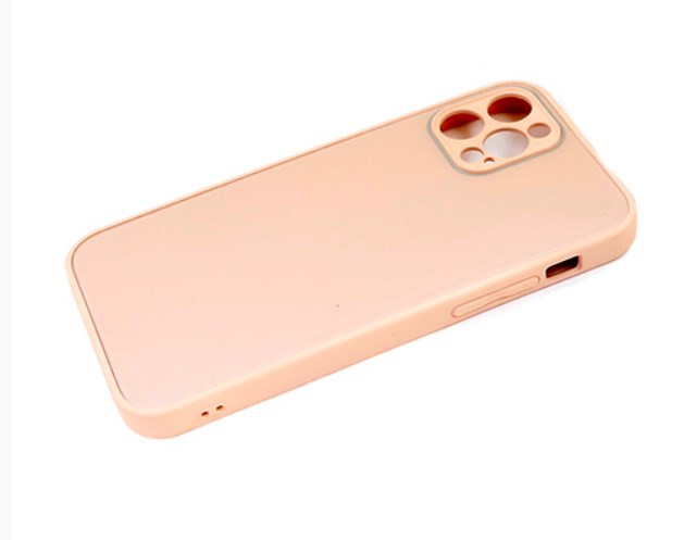 Накладка для SAMSUNG A12, стекло с окантовкой, розовый