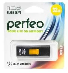 Флеш-накопитель 32Gb Perfeo S02, USB 2.0, черный