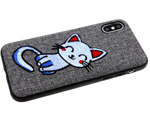 Накладка для Apl IPh 7 Plus/8 Plus, Вышивка, кот