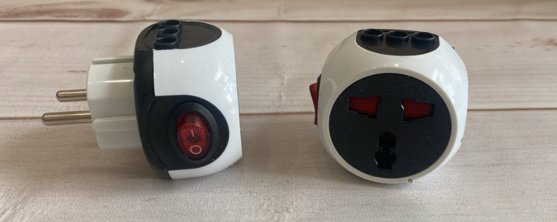 Переходник универсальный, евровилкас с выключателем