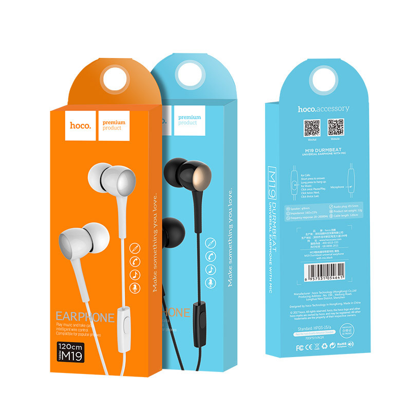 Гарнитура HOCO M19 Drumbeat Universal Earphone With Mic