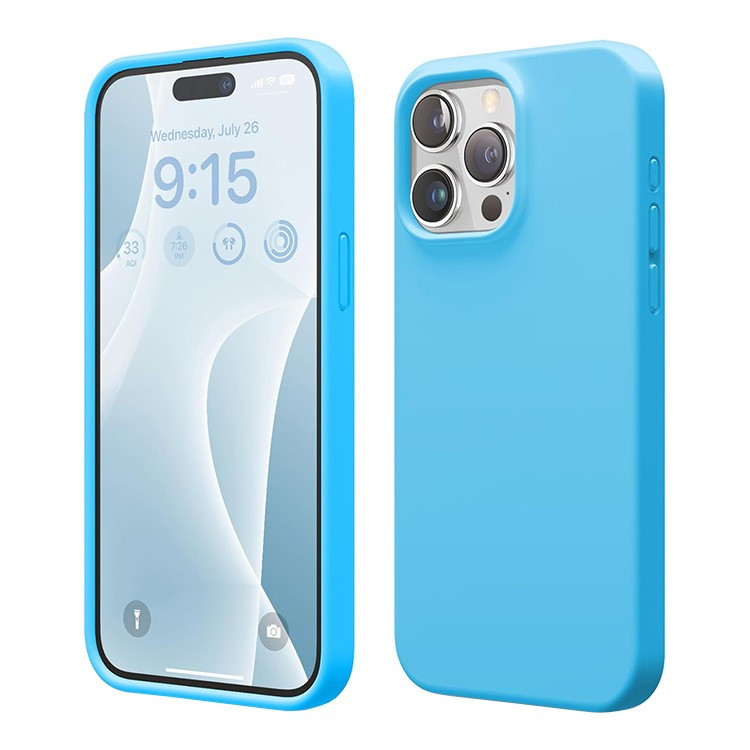 Накладка для Apl IPh 11, SILICONE COVER Soft-touch, закрытый по периметру, голубой
