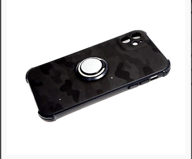 Накладка для Samsung  A12, противоударный с углами, камуфляж, черный