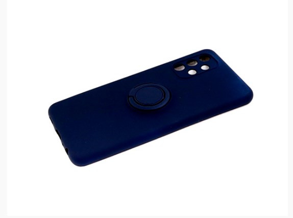 Накладка для XIAOMI Redmi Note 9S 9 Pro 9 Pro Max, SILICONE COVER Soft-touch, с кольцом, темно синий