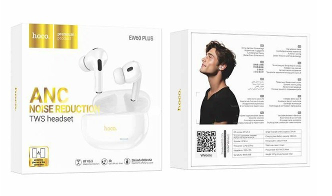 Гарнитура беспроводная HOCO EW60 Plus с активным шумоподавлением ANC