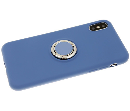 Накладка для SAMSUNG A205F (A20)/A305F (A30), матовая с кольцом, синий