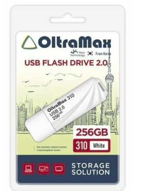 Флеш-накопитель 256Gb OltraMax 310, USB 3.0, белый
