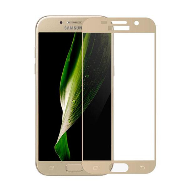 Защитное стекло для SAMSUNG A320F (A3 2017), Full glue, с рамкой, золото