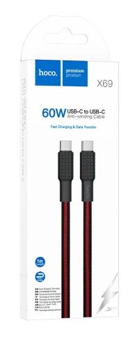 USB кабель для TYPE-C TYPE-C HOCO X69, Jaeger 60W, 1м, 3.0А