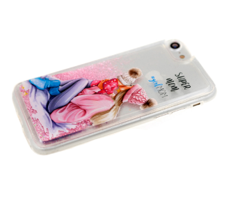 Накладка для SAMSUNG A505F (A50)/A307F (A30s)/A507 (A50s), Жидкие блестки, Девушка с ребенком