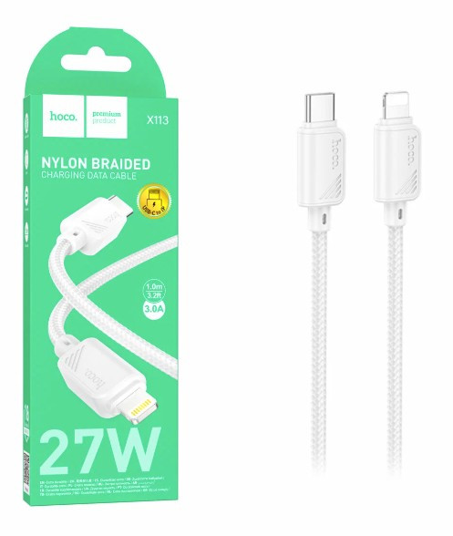 USB кабель HOCO X113, Beneficio 27W, Type-c, Lightning