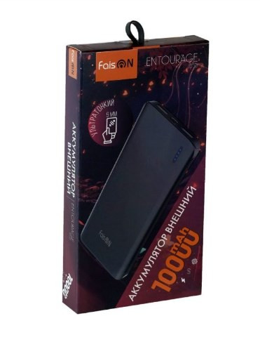 Внешний аккумулятор FaisON B35D 10000 mAh 2 USB 2,1A (черный)
