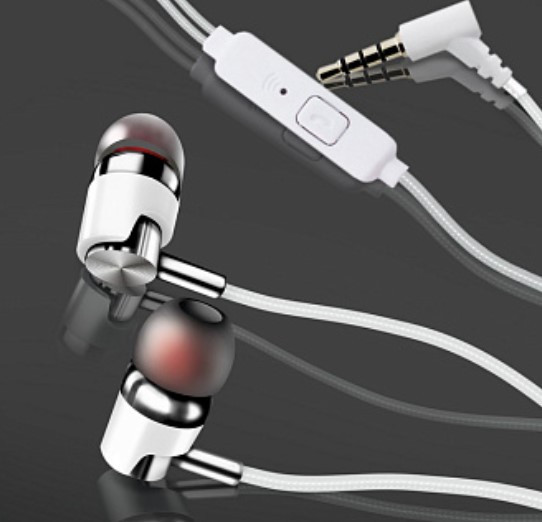 Наушники WALKER H520, с микрофоном и кнопкой ответа (матерчатый провод, угловой разъем), белые