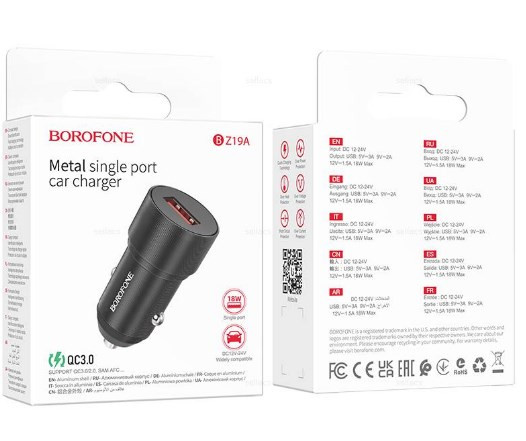 АЗУ BOROFONE BZ19A Wisdom QC3.0, быстрый заряд