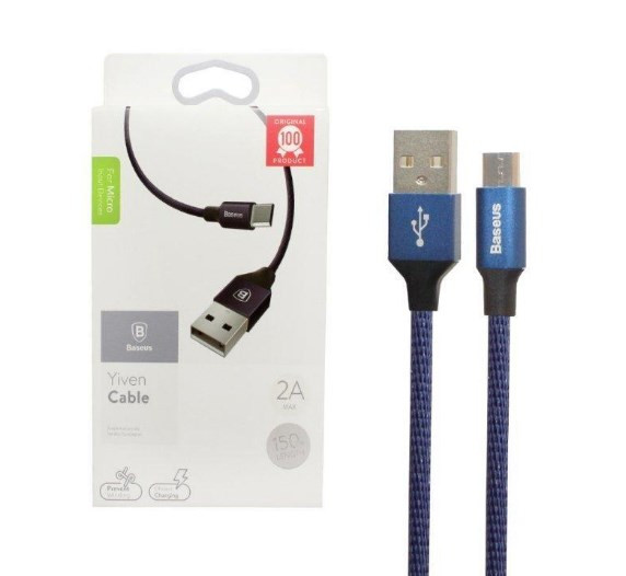 USB кабель для Micro Baseus нейлоновый Yiven, 2A, 1,5м