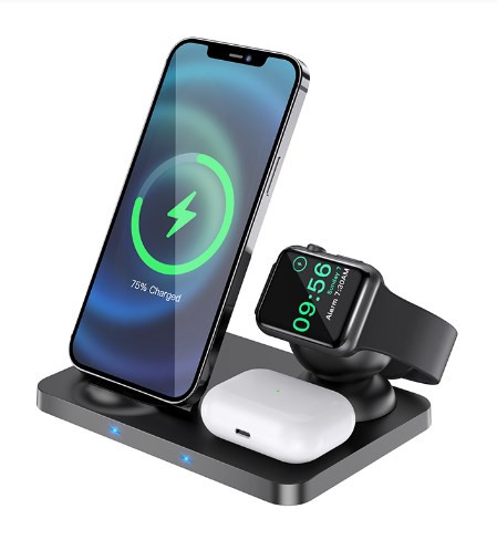 ЗУ беспроводное HOCO CW33 Ultra-Charge 3-in-1
