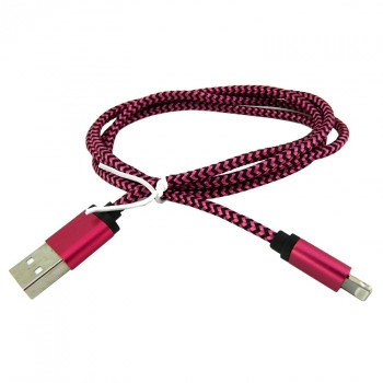 USB кабель для Micro WALKER C310 в матерчатой обмотке, красный