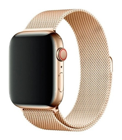 Ремешок для Apl watch 42mm 44mm 45mm 49mm, Milanese loop, золото