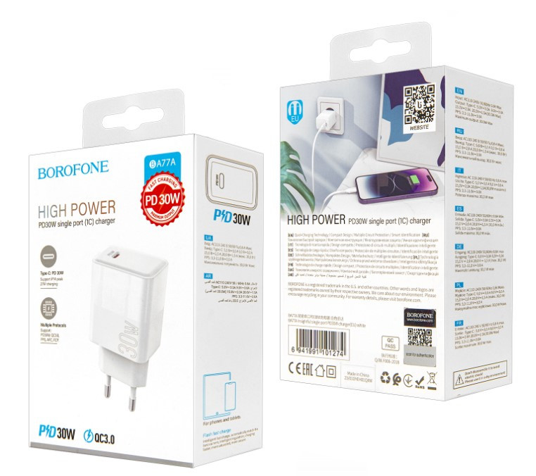 СЗУ BOROFONE BA77A, PD30W+QC3.0