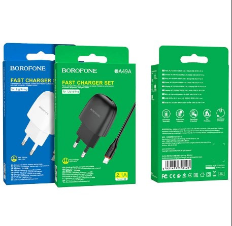 СЗУ BOROFONE BA49A 2.1A 1USB с кабелем micro
