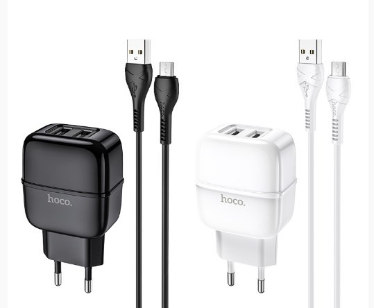 СЗУ HOCO C77A Highway 2.4A 2USB кабель micro