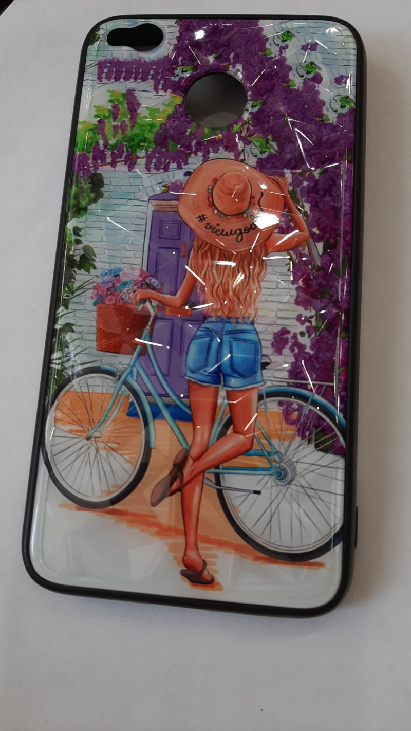 Накладка для Xiaomi Redmi 4X, КР, девушка с велосипедом