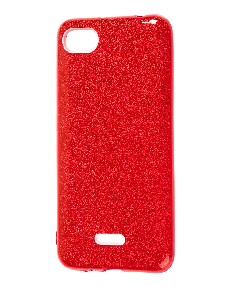 Накладка для XIAOMI Redmi 6, с блестками, красный