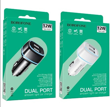 АЗУ BOROFONE BZ14 Max 2USB, 2.4A, LED