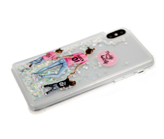 Накладка для SAMSUNG A505F (A50)/A307F (A30s)/A507 (A50s), Жидкие блестки, Девушка с детьми 3
