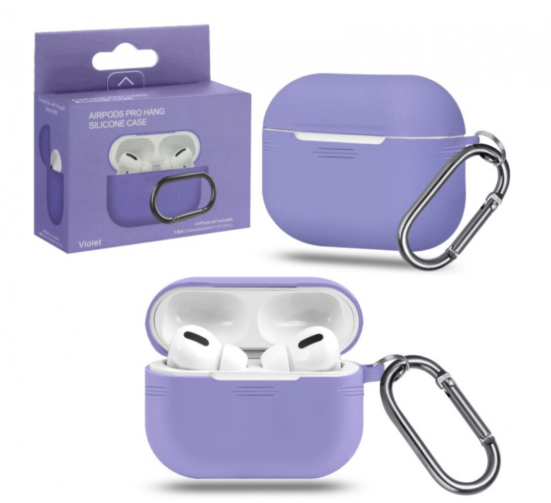 Чехол Airpods Pro, с карабином, лаванда